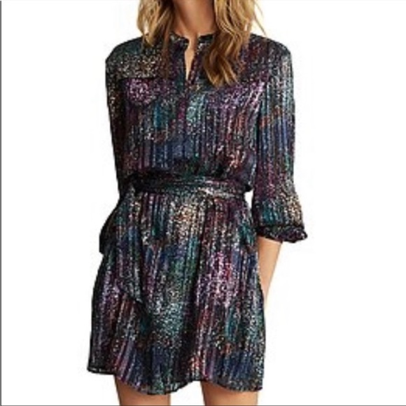 Reiss Women's Black Isla Lurex Print Dress 💥Firm Price💥 - Picture 4 of 13